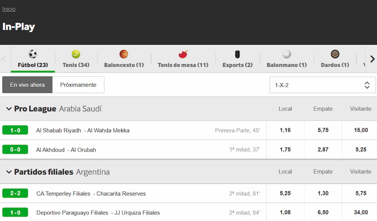 mercados de apuestas disponibles en betway