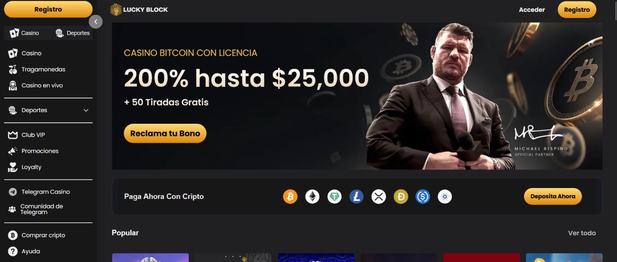 Lucky Block – Casino con criptomonedas offshore