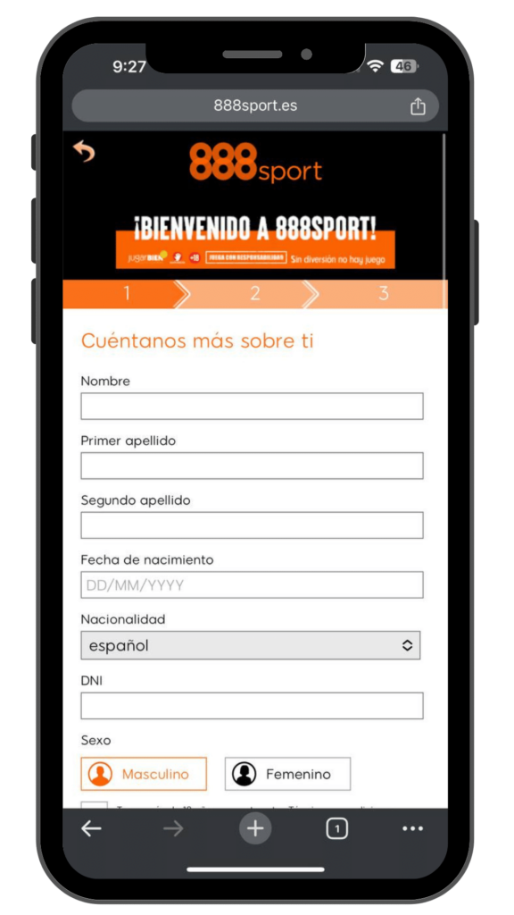 como registrarse en 888sport es