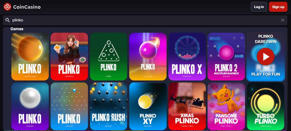 CoinCasino -  Plinko con criptomonedas