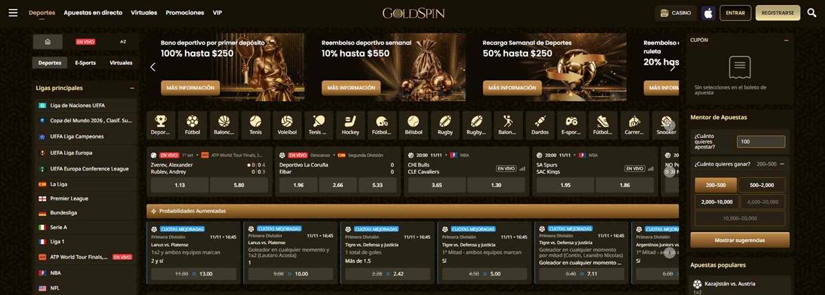 apuestas sin registro en goldspin