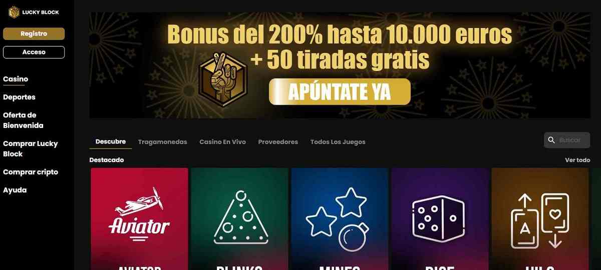 Lucky Block Casino – La excelencia en casinos sin registro