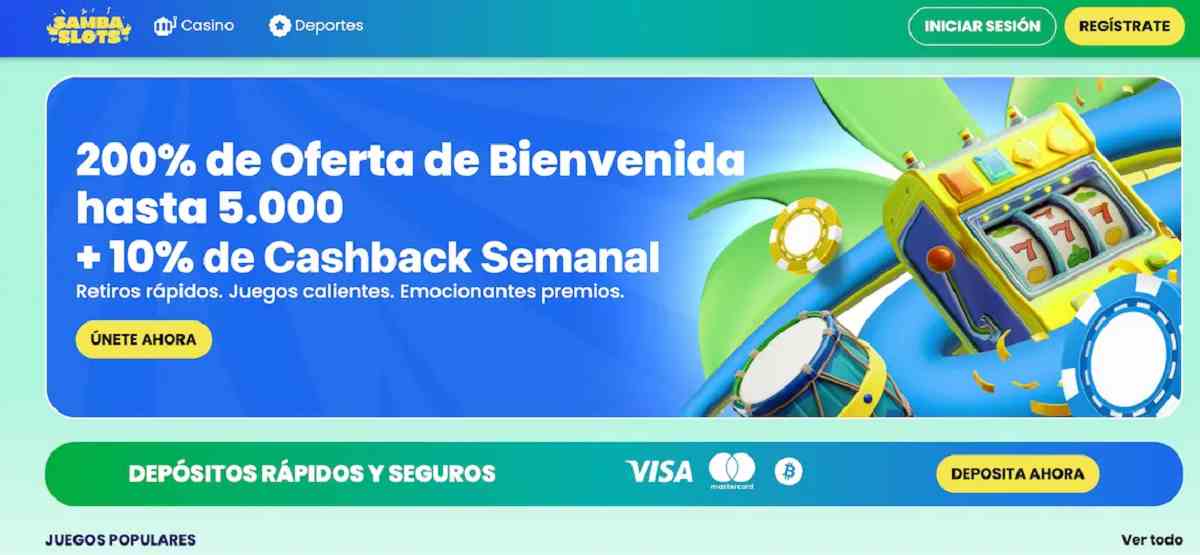 Samba Slots - Amplia gama de tragaperras en Medellín