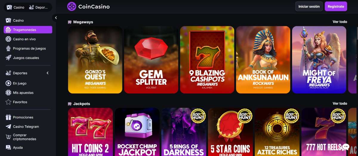 Coin Casino juegos disponibles en Argentina