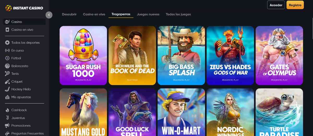 Instant Casino tragaperra online con dinero real