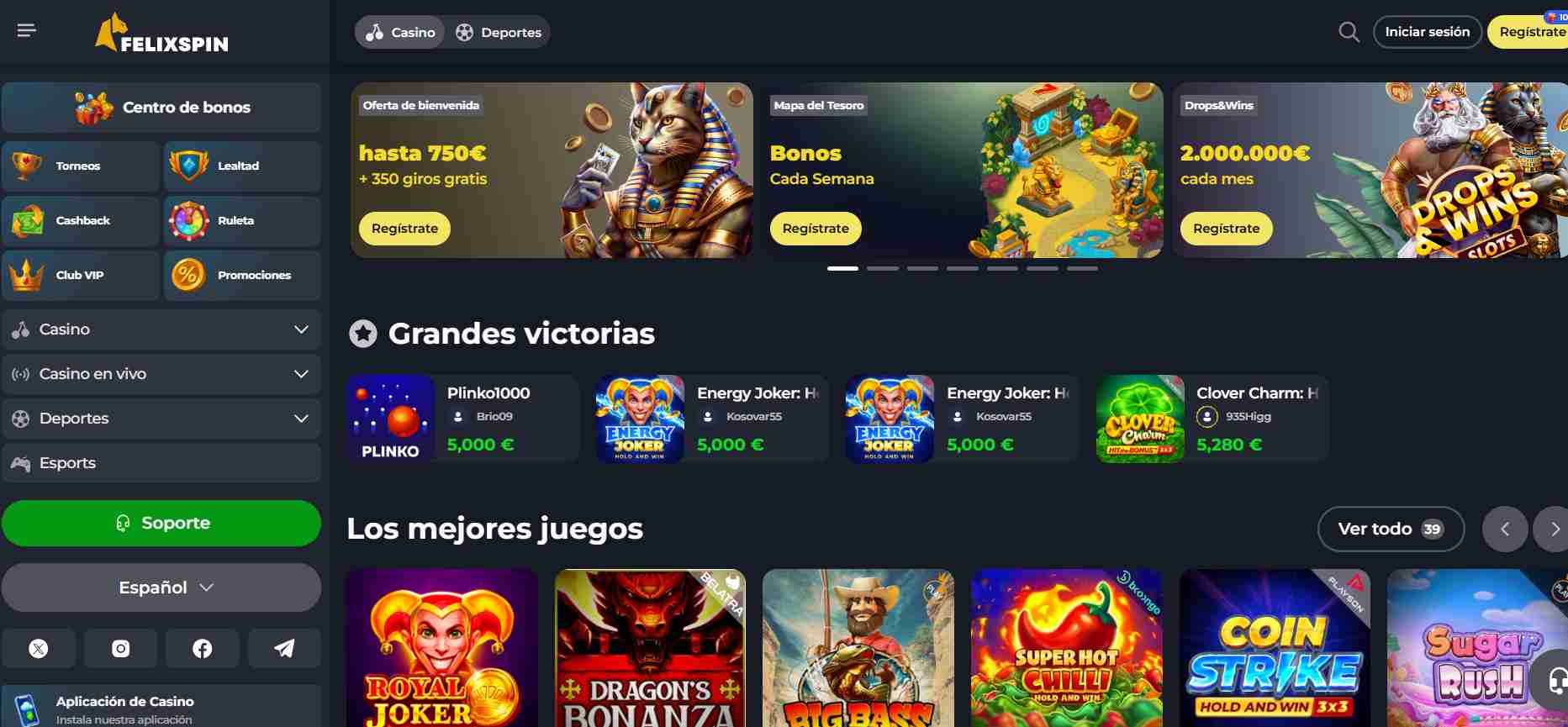 FelixSpin - casino con retiro inmediato