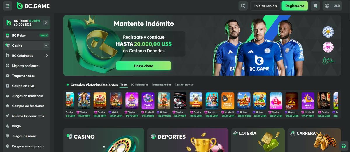 Casino que acepta Cardano BC.Game