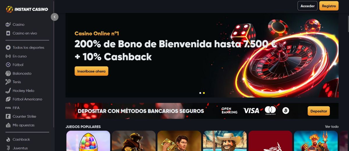 apuestas criptomonedas Instant Casino