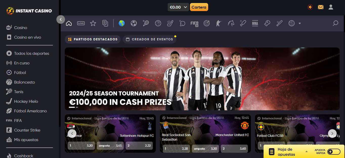 Instant Casino apuestas deportivas